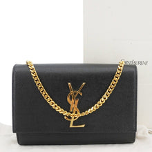 Load image into Gallery viewer, YVES SAINT LAURENT Kate Grain De Poudre Leather Chain Crossbody Bag Black
