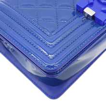 Load image into Gallery viewer, CHANEL Boy Flap Small Plexiglass Patent Leather Crossbody Bag Blue
