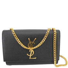 Load image into Gallery viewer, YVES SAINT LAURENT Kate Grain De Poudre Leather Chain Crossbody Bag Black
