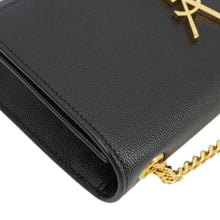 Load image into Gallery viewer, YVES SAINT LAURENT Kate Grain De Poudre Leather Chain Crossbody Bag Black
