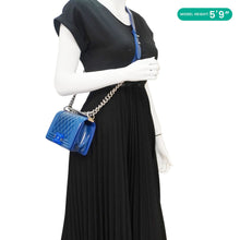 Load image into Gallery viewer, CHANEL Boy Flap Small Plexiglass Patent Leather Crossbody Bag Blue
