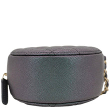 Load image into Gallery viewer, CHANEL Round Quilted Iridescent Caviar Leather Clutch Crossbody Bag Green
