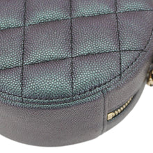 Load image into Gallery viewer, CHANEL Round Quilted Iridescent Caviar Leather Clutch Crossbody Bag Green
