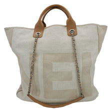 Load image into Gallery viewer, CHANEL Deauville Large Logo printed Canvas Tote Bag Cream
