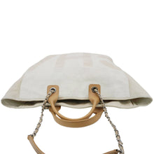 Load image into Gallery viewer, CHANEL Deauville Large Logo printed Canvas Tote Bag Cream
