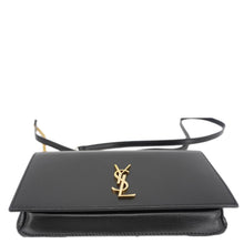 Load image into Gallery viewer, YVES SAINT LAURENT Cassandre Phone Holder Leather Shoulder Bag Black
