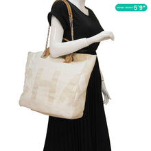 Load image into Gallery viewer, CHANEL Deauville Large Logo printed Canvas Tote Bag Cream

