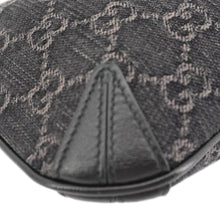 Load image into Gallery viewer, GUCCI Horsebit Slim Small GG Monogram Denim Hobo Shoulder Bag Black 774719
