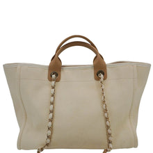 Load image into Gallery viewer, CHANEL Deauville Medium Pearl Embellished Canvas Tote Bag Cream
