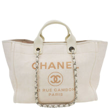 Load image into Gallery viewer, CHANEL Deauville Large Raffia Mixed Fibers Tote Bag Cream
