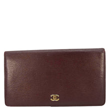 Load image into Gallery viewer, CHANEL Vintage L-Yen Leather Wallet Burgundy
