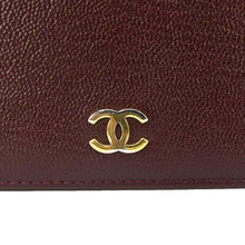 Load image into Gallery viewer, CHANEL Vintage L-Yen Leather Wallet Burgundy
