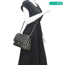 Load image into Gallery viewer, CHANEL Classic Double Flap Quilted Patent Leather Shoulder Bag Dark Green
