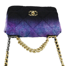 Load image into Gallery viewer, CHANEL 19 Flap Large Quilted Mixed Tweed Shoulder Bag Purple
