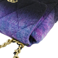 Load image into Gallery viewer, CHANEL 19 Flap Large Quilted Mixed Tweed Shoulder Bag Purple
