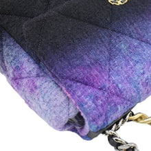 Load image into Gallery viewer, CHANEL 19 Flap Large Quilted Mixed Tweed Shoulder Bag Purple
