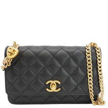 Load image into Gallery viewer, CHANEL Wallet On Chain Quilted Caviar Leather Crossbody Bag Black
