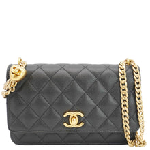 Load image into Gallery viewer, CHANEL Wallet On Chain Quilted Caviar Leather Crossbody Bag Black
