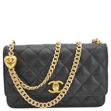 Load image into Gallery viewer, CHANEL Wallet On Chain Quilted Caviar Leather Crossbody Bag Black
