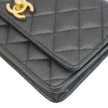 Load image into Gallery viewer, CHANEL Wallet On Chain Quilted Caviar Leather Crossbody Bag Black

