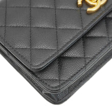 Load image into Gallery viewer, CHANEL Wallet On Chain Quilted Caviar Leather Crossbody Bag Black
