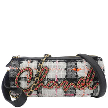 Load image into Gallery viewer, CHANEL Tweed Calfskin Signe Bowling Shoulder Bag Multicolor
