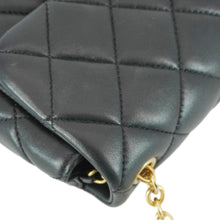 Load image into Gallery viewer, CHANEL Enamel Pearl Charm Me Square Flap Mini Quilted Lambskin Leather Crossbody Bag Black

