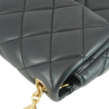 Load image into Gallery viewer, CHANEL Enamel Pearl Charm Me Square Flap Mini Quilted Lambskin Leather Crossbody Bag Black
