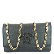 Load image into Gallery viewer, VERSACE Medusa Evening Grained Calfskin Clutch Crossbody Bag Black
