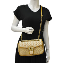 Load image into Gallery viewer, GUCCI GG Marmont Small Raffia Shoulder Bag Natural Beige 443497
