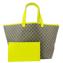 Load image into Gallery viewer, GUCCI Ophidia Medium GG Supreme Canvas Tote Bag Neon Yellow 786899
