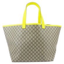 Load image into Gallery viewer, GUCCI Ophidia Medium GG Supreme Canvas Tote Bag Neon Yellow 786899
