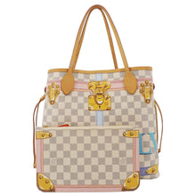 Load image into Gallery viewer, LOUIS VUITTON Neverfull Summer Trunk Damier Azur Shoulder Bag White
