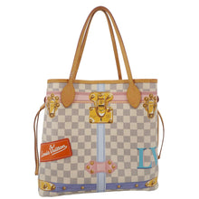 Load image into Gallery viewer, LOUIS VUITTON Neverfull Summer Trunk Damier Azur Shoulder Bag White
