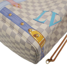 Load image into Gallery viewer, LOUIS VUITTON Neverfull Summer Trunk Damier Azur Shoulder Bag White
