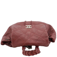 Load image into Gallery viewer, CHANEL Braided With Style Quilted Leather Drawstring Backpack Burgundy
