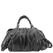 Load image into Gallery viewer, GUCCI Galaxy Medium Leather Top Handle Shoulder Bag Black 228838
