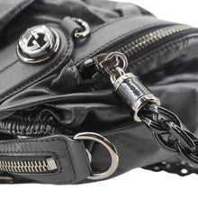 Load image into Gallery viewer, GUCCI Galaxy Medium Leather Top Handle Shoulder Bag Black 228838

