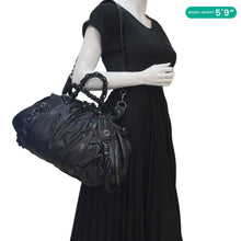 Load image into Gallery viewer, GUCCI Galaxy Medium Leather Top Handle Shoulder Bag Black 228838
