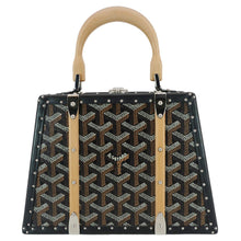 Load image into Gallery viewer, GOYARD Saigon Mini Chevron Print Coated Canvas Top Handle Bag Black
