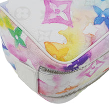 Load image into Gallery viewer, LOUIS VUITTON Watercolor Dopp Kit Monogram Coated Canvas White Toiletry Pouch
