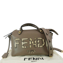 Load image into Gallery viewer, FENDI By The Way Medium Leather Python Print Logo Boston Bag Beige
