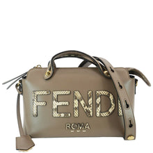 Load image into Gallery viewer, FENDI By The Way Medium Leather Python Print Logo Boston Bag Beige
