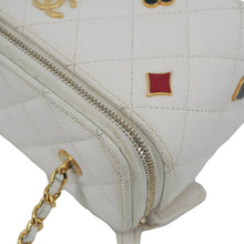 Load image into Gallery viewer, CHANEL Coco Casino Small Quilted Caviar Leather Chain Vanity Case White

