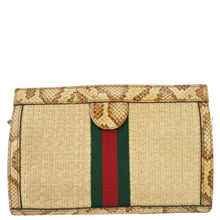 Load image into Gallery viewer, GUCCI Ophidia Small Raffia Elaphe Chain Shoulder Bag Beige 503877
