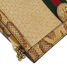 Load image into Gallery viewer, GUCCI Ophidia Small Raffia Elaphe Chain Shoulder Bag Beige 503877
