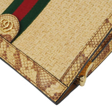 Load image into Gallery viewer, GUCCI Ophidia Small Raffia Elaphe Chain Shoulder Bag Beige 503877
