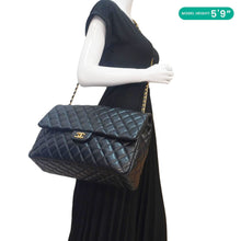 Load image into Gallery viewer, CHANEL XXL Flap Bag Lambskin Leather Shoulder Bag Black

