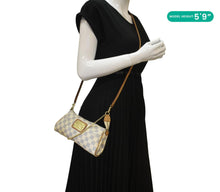 Load image into Gallery viewer, LOUIS VUITTON Pochette Eva Damier Azur Crossbody Clutch Bag White
