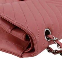 Load image into Gallery viewer, CHANEL Classic Double Flap Medium Chevron Leather Shoulder Bag Peach
